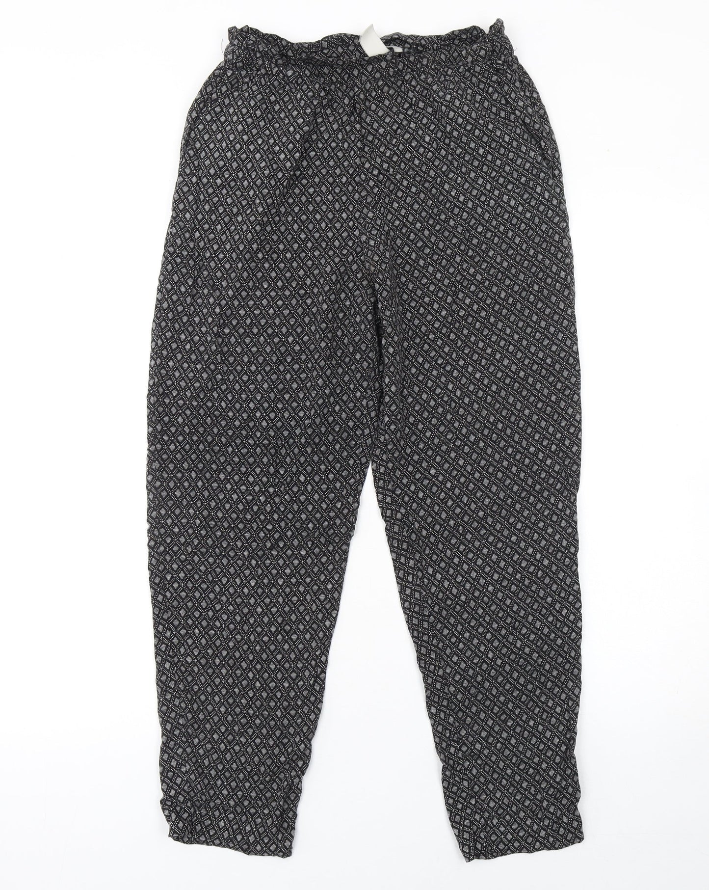 Womens UK Size 6 H&M Relaxed Fit CasualTravel Black Trousers
