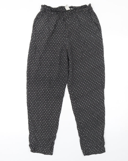 Womens UK Size 6 H&M Relaxed Fit CasualTravel Black Trousers