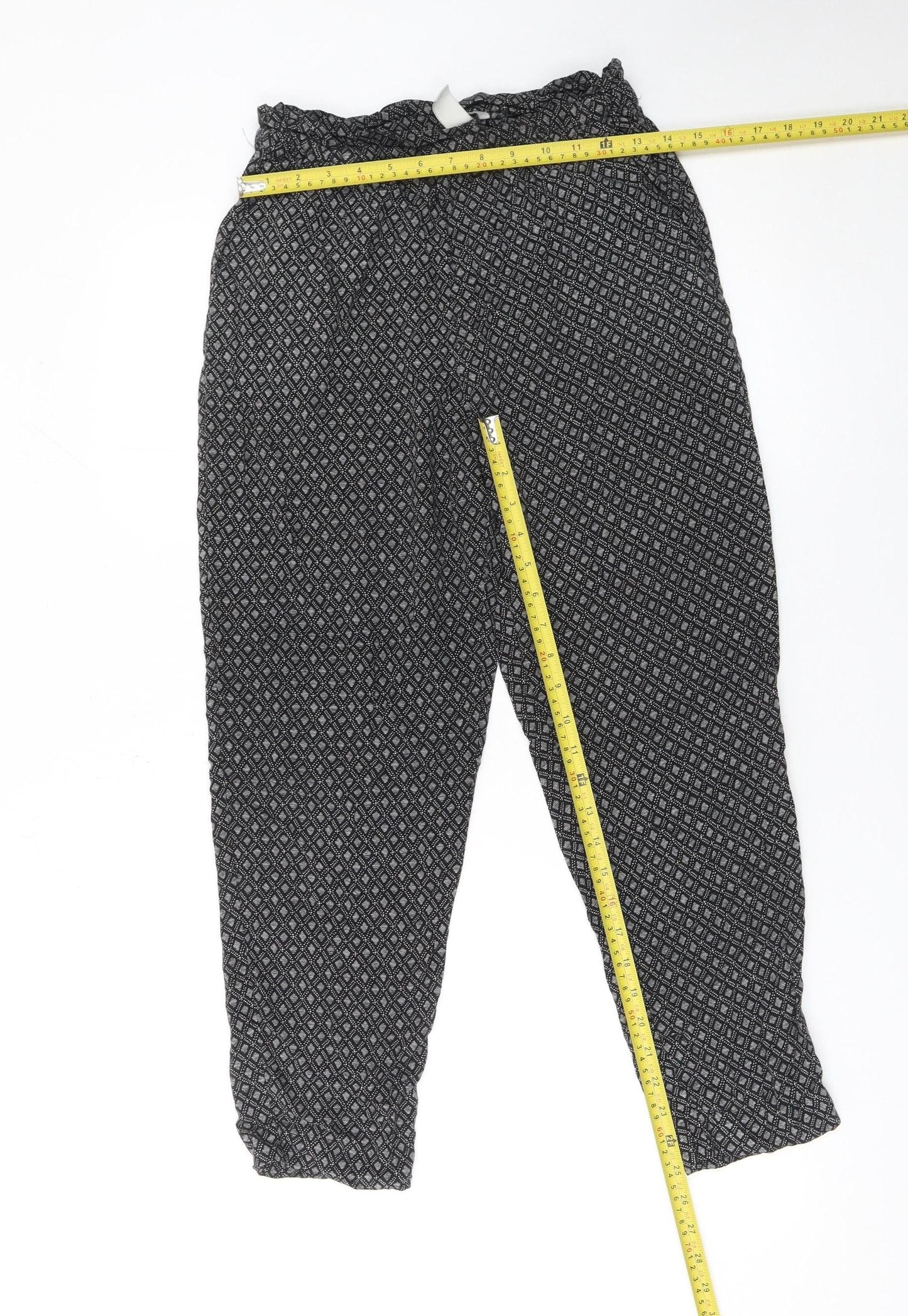 Womens UK Size 6 H&M Relaxed Fit CasualTravel Black Trousers