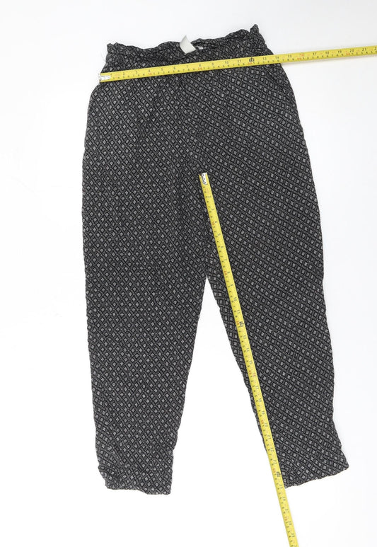 Womens UK Size 6 H&M Relaxed Fit CasualTravel Black Trousers