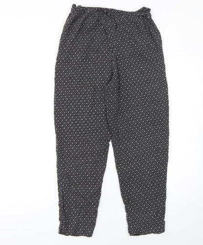Womens UK Size 6 H&M Relaxed Fit CasualTravel Black Trousers