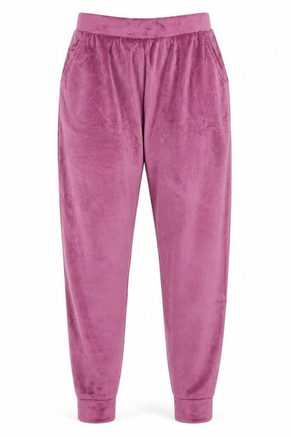 Nutmeg Womens Purple Velour Lounge Pants Size 8-10 Comfortable Trousers