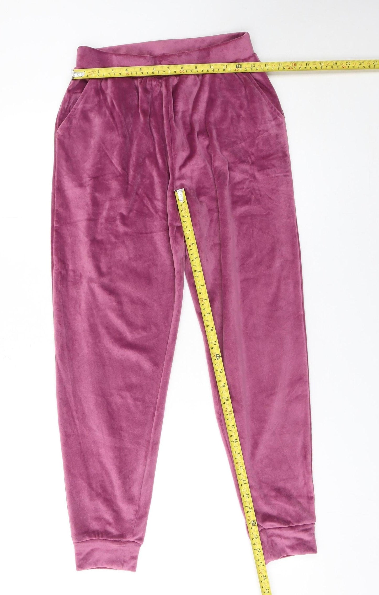 Nutmeg Womens Purple Velour Lounge Pants Size 8-10 Comfortable Trousers