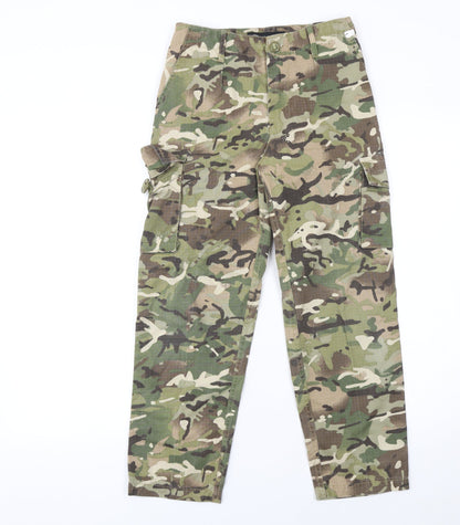 Kombat UK Boys Green Camouflage Cargo Trousers 9-10 Years Ripstop Outdoor Pants