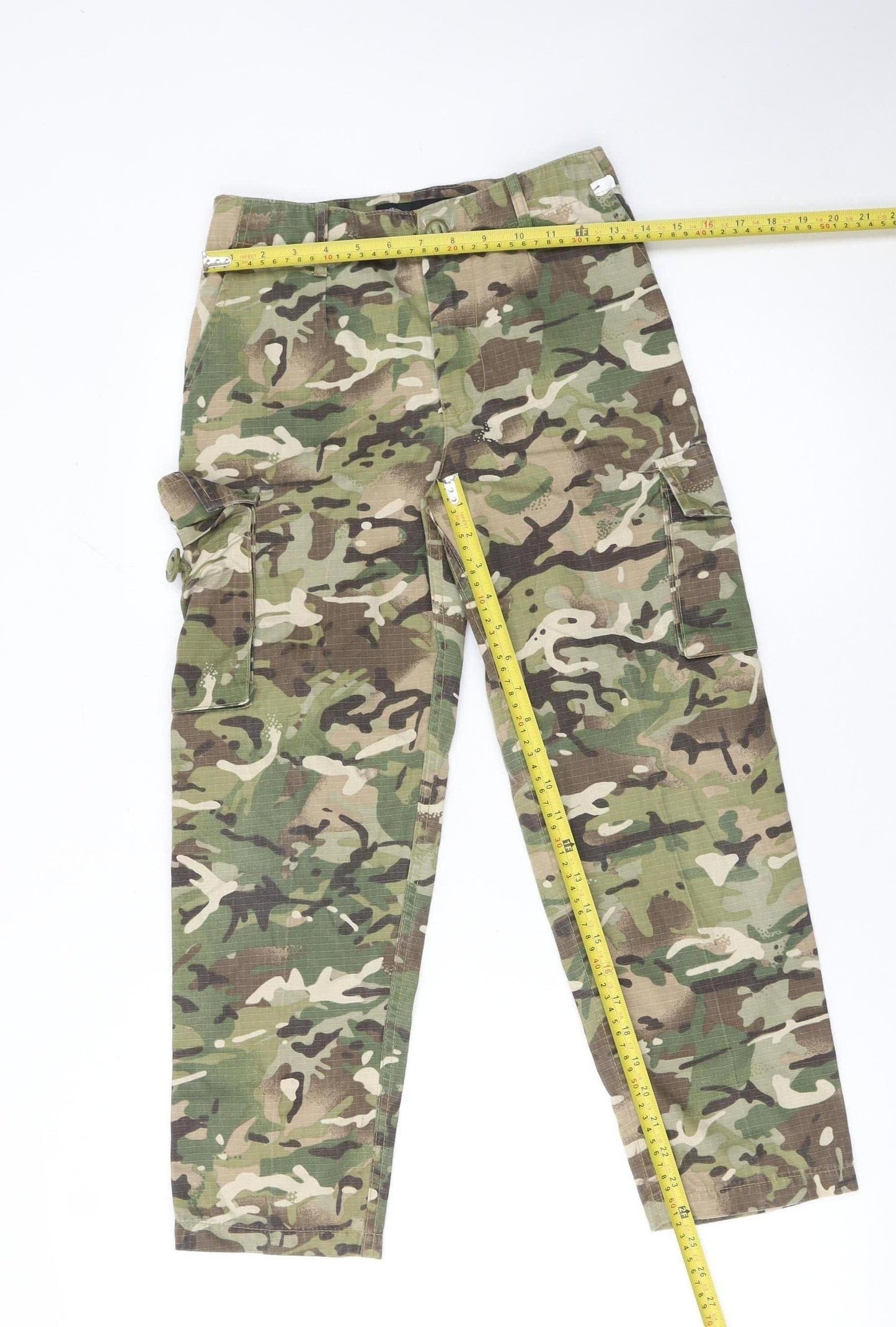 Kombat UK Boys Green Camouflage Cargo Trousers 9-10 Years Ripstop Outdoor Pants