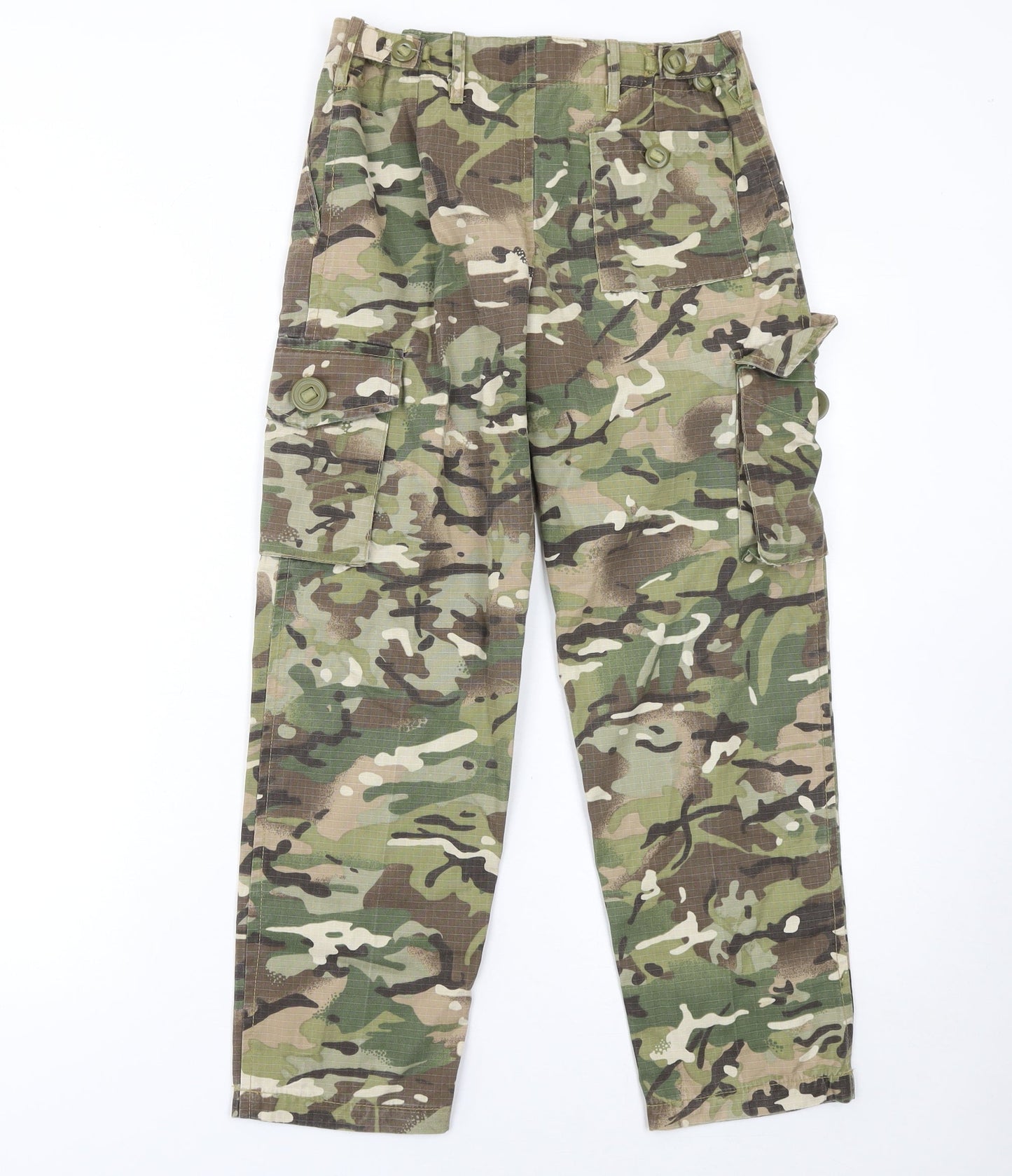 Kombat UK Boys Green Camouflage Cargo Trousers 9-10 Years Ripstop Outdoor Pants