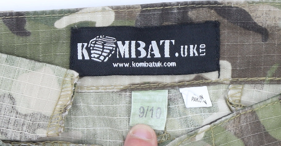 Kombat UK Boys Green Camouflage Cargo Trousers 9-10 Years Ripstop Outdoor Pants