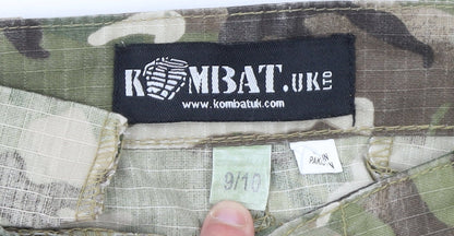Kombat UK Boys Green Camouflage Cargo Trousers 9-10 Years Ripstop Outdoor Pants