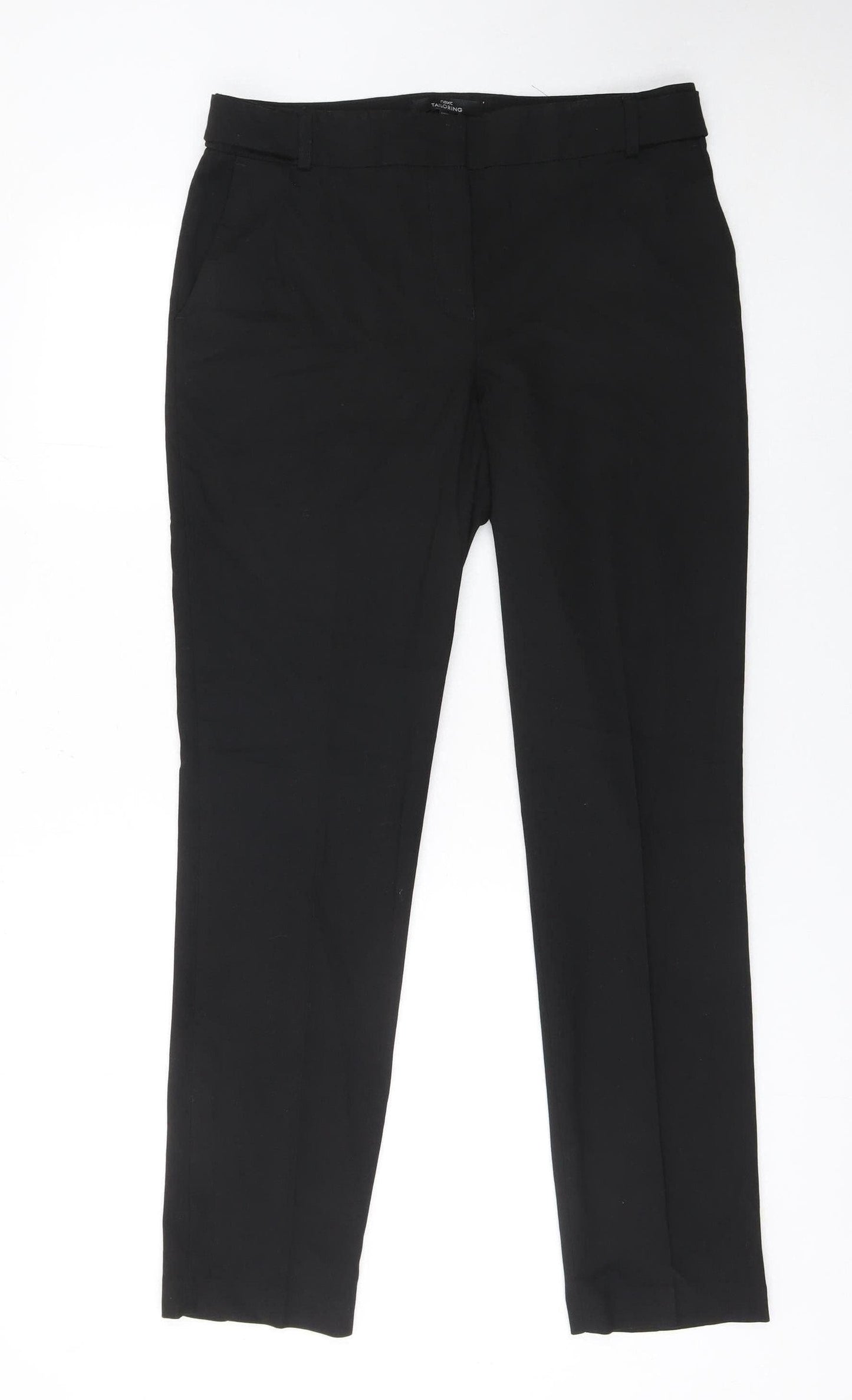 Next Womens Black Regular Fit Stretch Trousers Size 12
