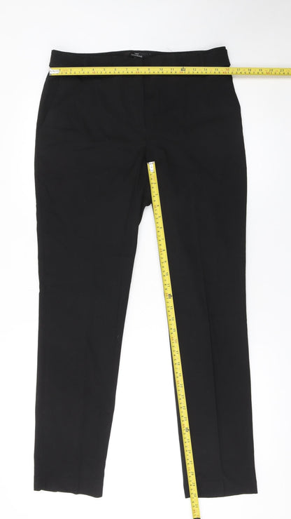 Next Womens Black Regular Fit Stretch Trousers Size 12