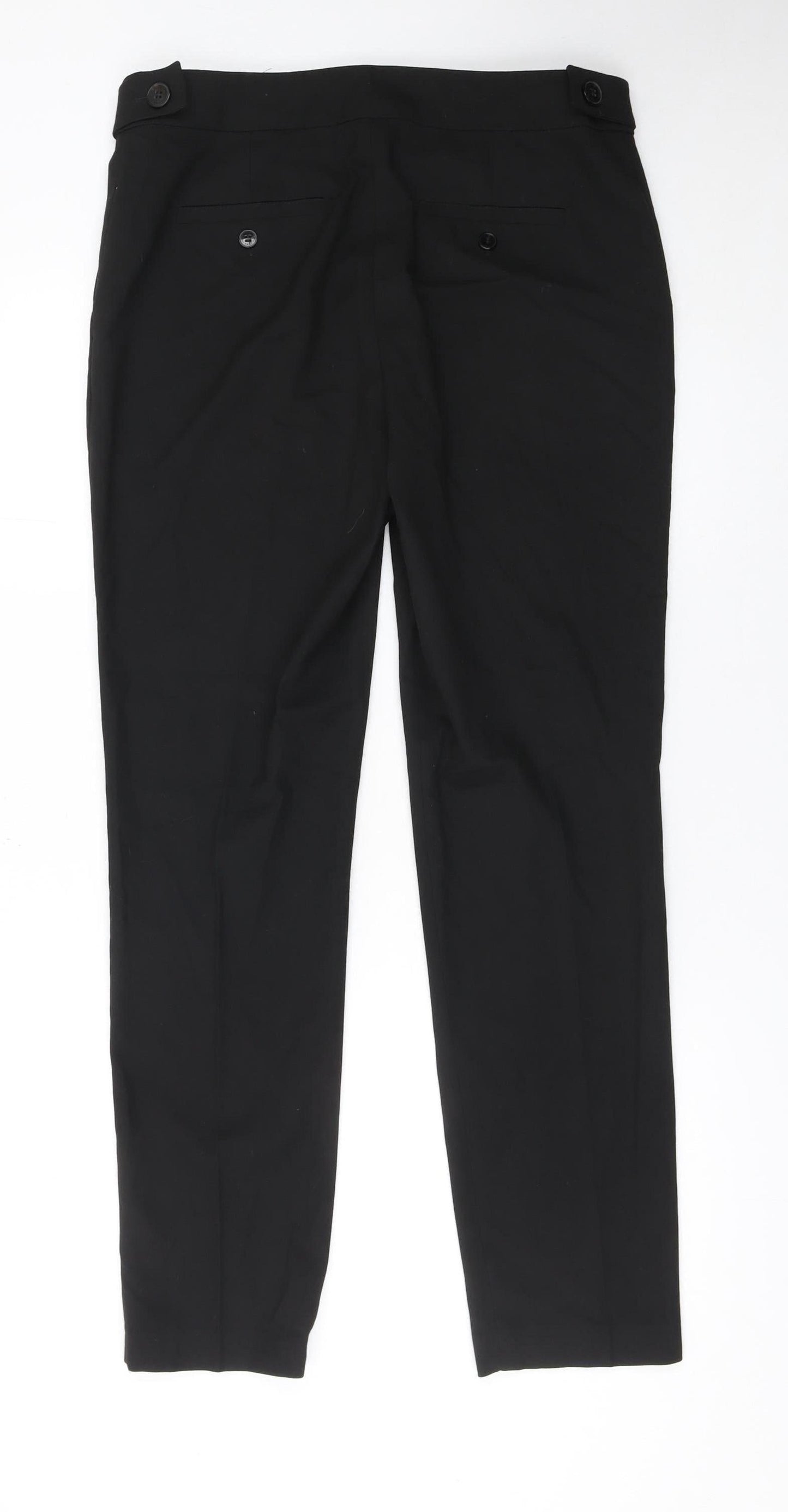 Next Womens Black Regular Fit Stretch Trousers Size 12
