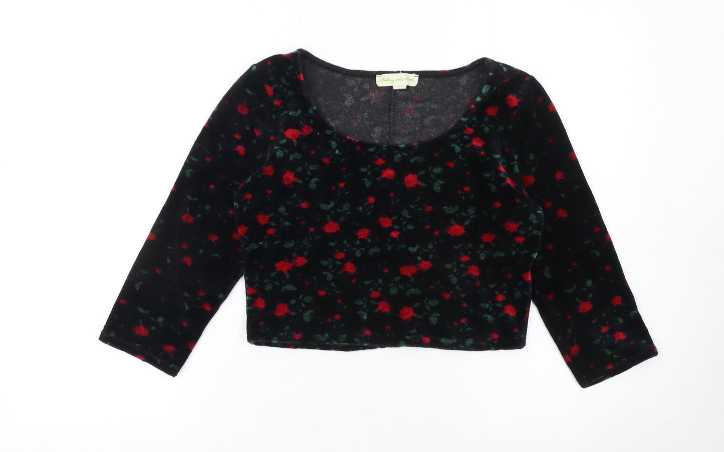 Womens UK Size M Staring at Stars Black Cropped Blouse