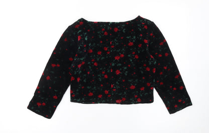 Womens UK Size M Staring at Stars Black Cropped Blouse