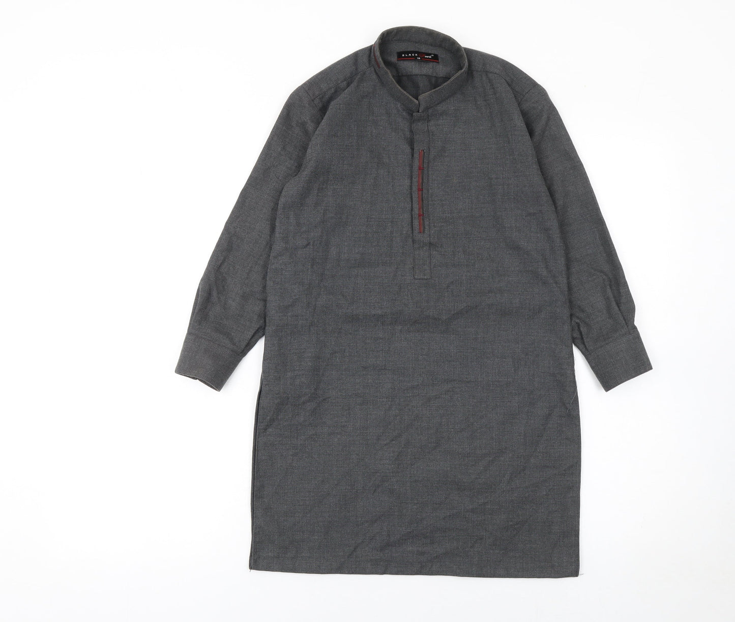 Black Pearl Girls Grey Long Sleeve Cotton Blend Tunic Shirt Size 18