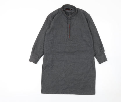 Black Pearl Girls Grey Long Sleeve Cotton Blend Tunic Shirt Size 18