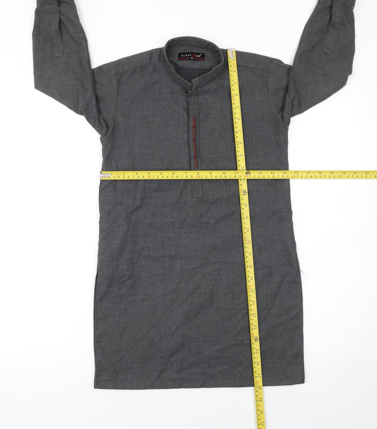 Black Pearl Girls Grey Long Sleeve Cotton Blend Tunic Shirt Size 18