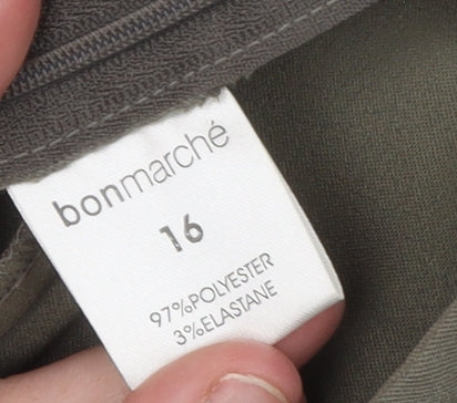 Bonmarché Women's Brown A-Line Midi Skirt Size 16 Stretch