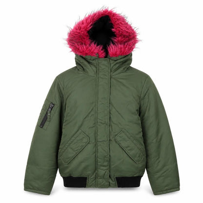 Girls UK Size 12 Years S13 New York Green Bomber Jacket
