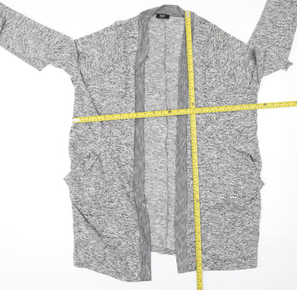 F&F Womens Grey Long Sleeve Open Knitted Cardigan Size 12
