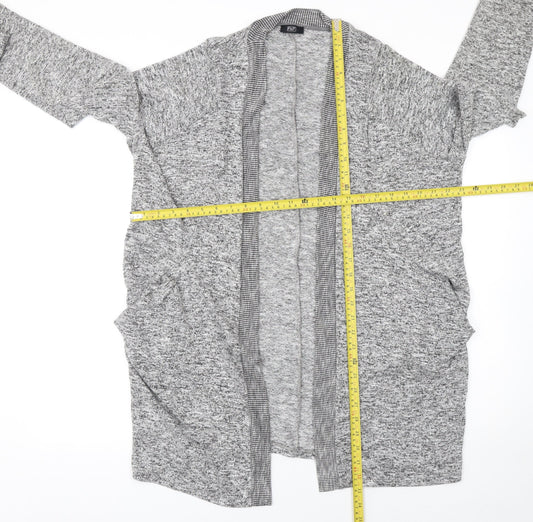 F&F Womens Grey Long Sleeve Open Knitted Cardigan Size 12