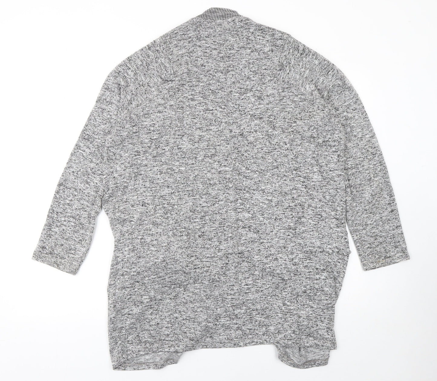 F&F Womens Grey Long Sleeve Open Knitted Cardigan Size 12