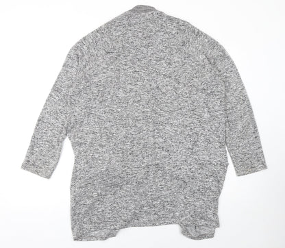 F&F Womens Grey Long Sleeve Open Knitted Cardigan Size 12