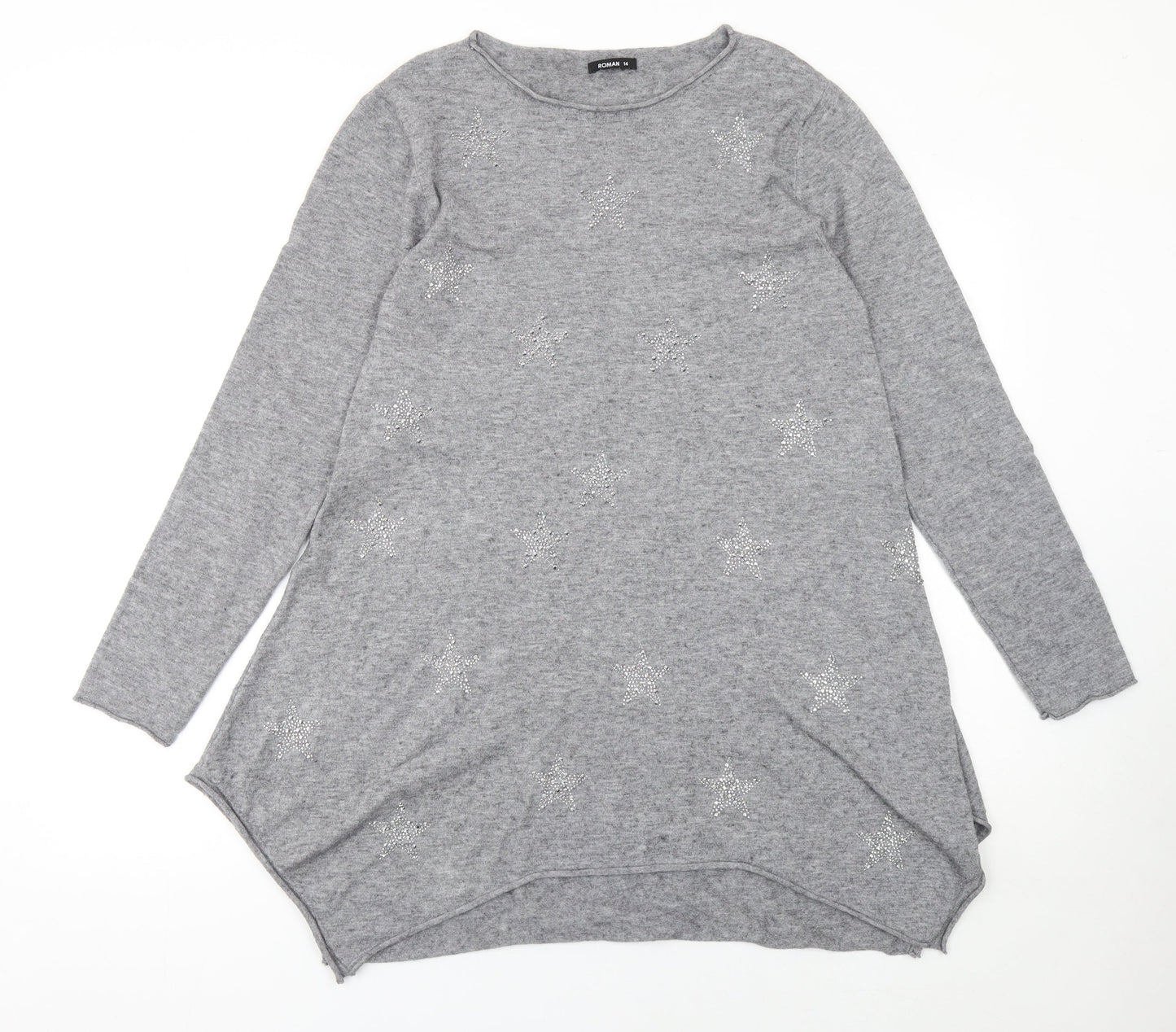 Womens UK Size 14 Roman Grey Pullover Jumper