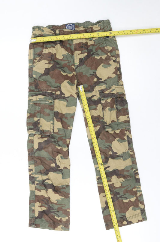 Joules Boys Beige Camouflage Cargo Trousers 8 Years 100% Cotton