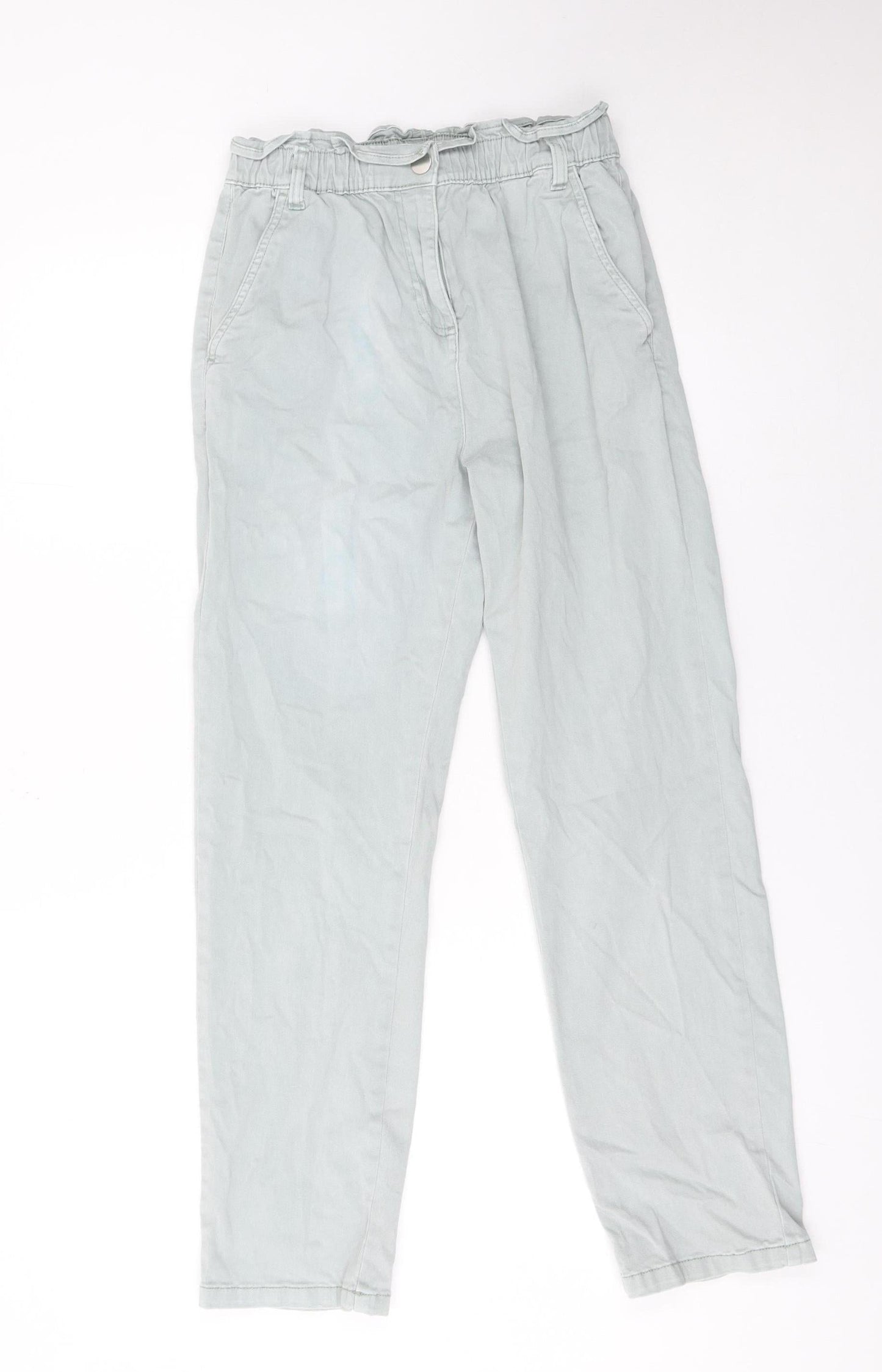 Womens UK Size 8 Matalan Regular Fit Paperbag Grey Jeans