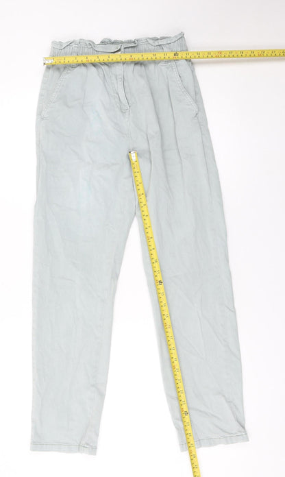 Womens UK Size 8 Matalan Regular Fit Paperbag Grey Jeans