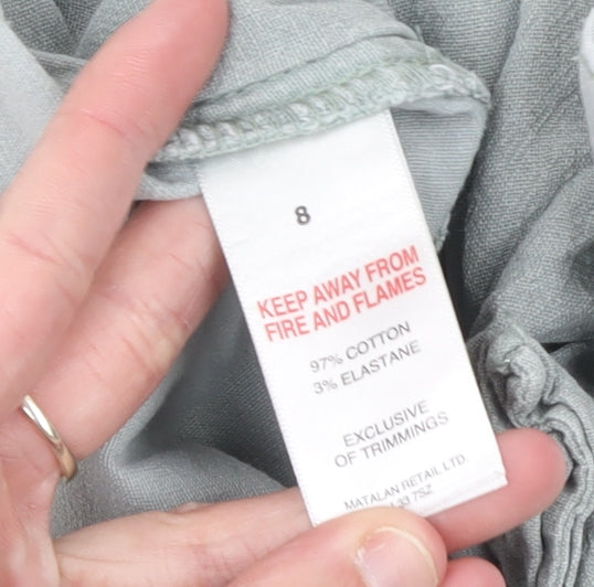 Womens UK Size 8 Matalan Regular Fit Paperbag Grey Jeans