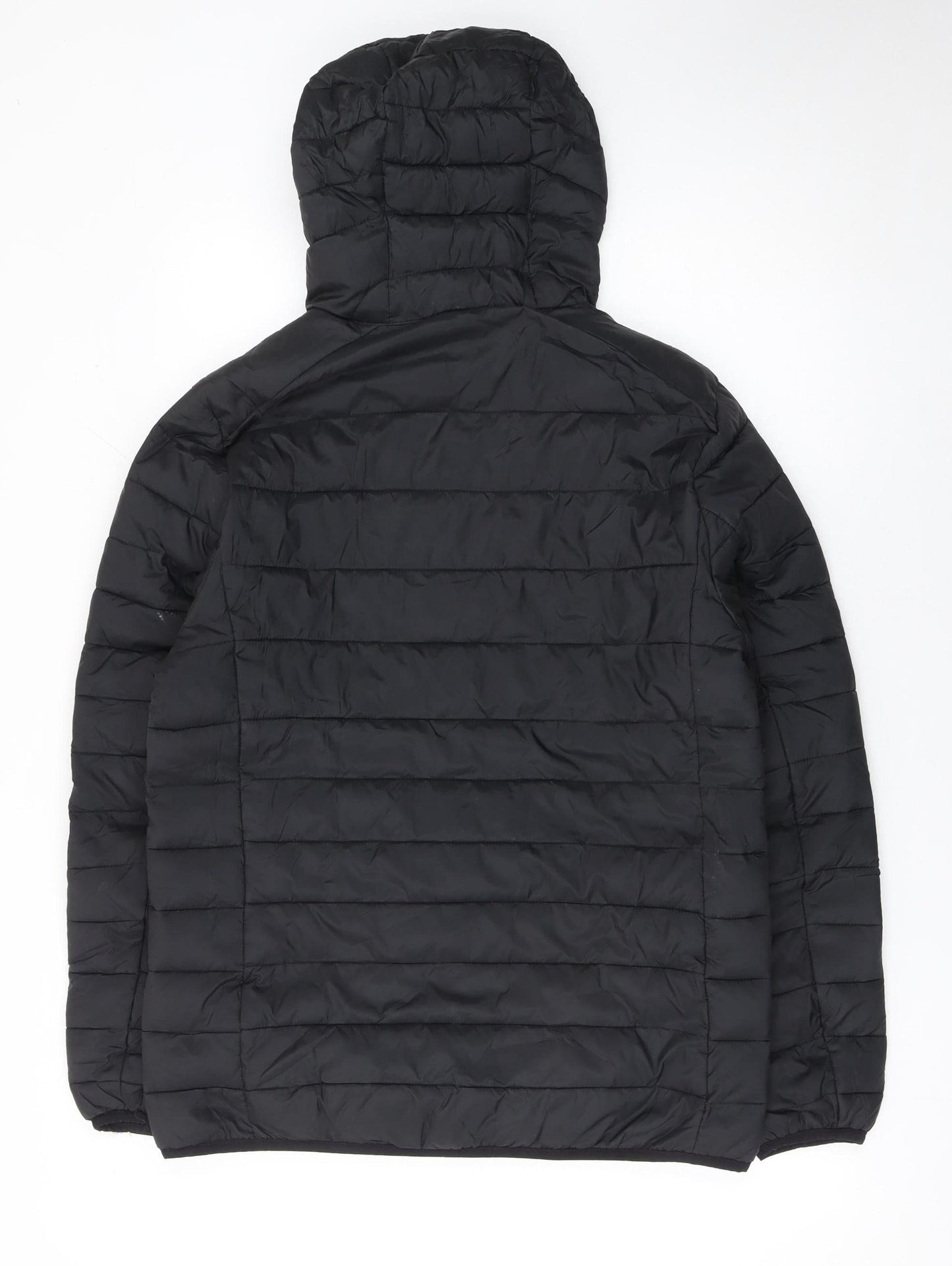 Amazon Essentials Men's Black Puffer Jacket Small Hooded Lightweight Winter Coat