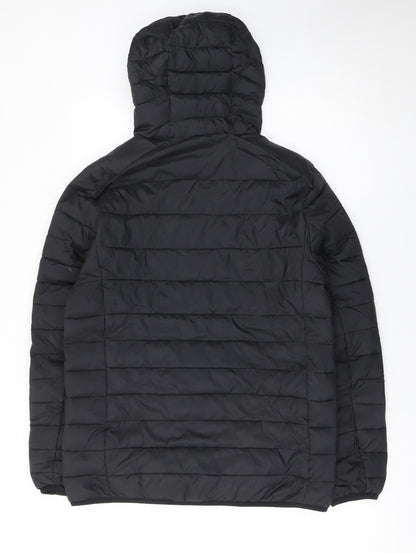 Amazon Essentials Men's Black Puffer Jacket Small Hooded Lightweight Winter Coat