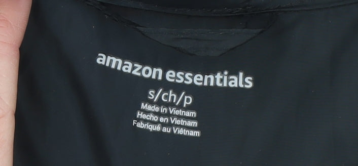 Amazon Essentials Men's Black Puffer Jacket Small Hooded Lightweight Winter Coat