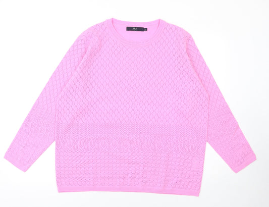ISLE Essentials Women's Pink Acrylic Knit Jumper Size 18-20