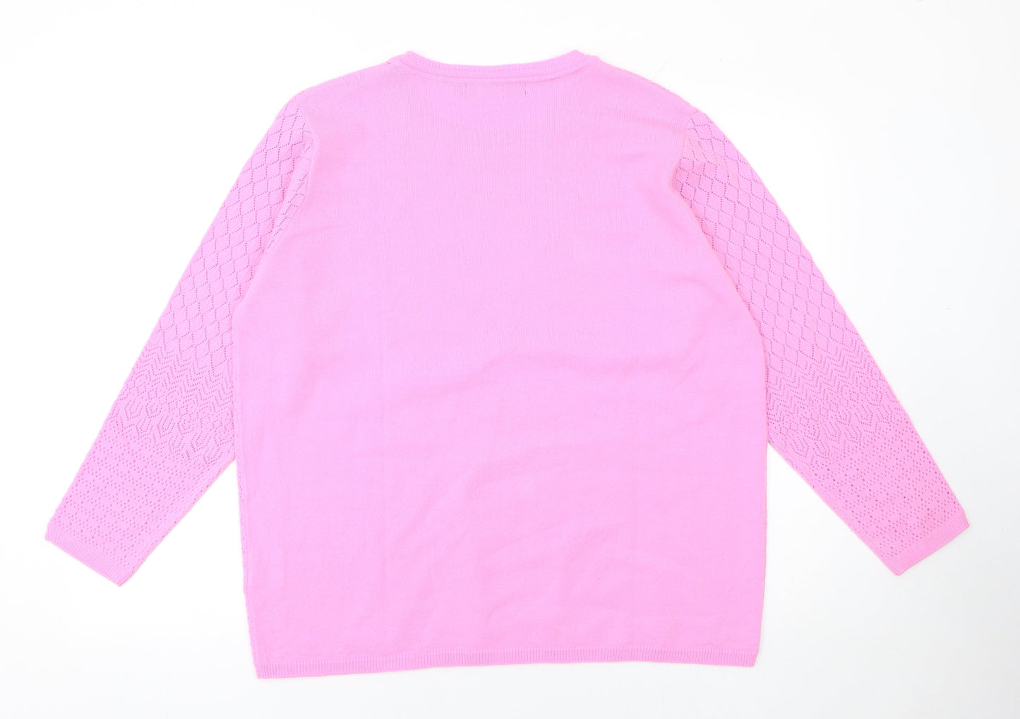 ISLE Essentials Women's Pink Acrylic Knit Jumper Size 18-20