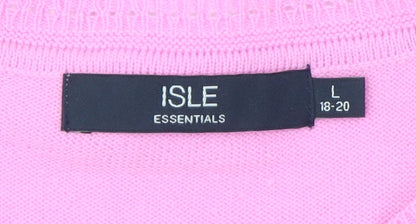 ISLE Essentials Women's Pink Acrylic Knit Jumper Size 18-20