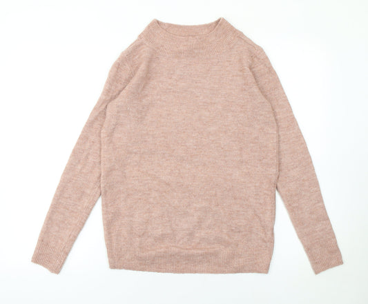 H&M MAMA Women’s Beige Mock Neck Knit Jumper XS