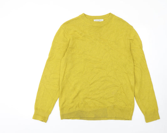 Seasalt Cornwall Men's Yellow Organic Cotton Crew Neck Jumper Size S