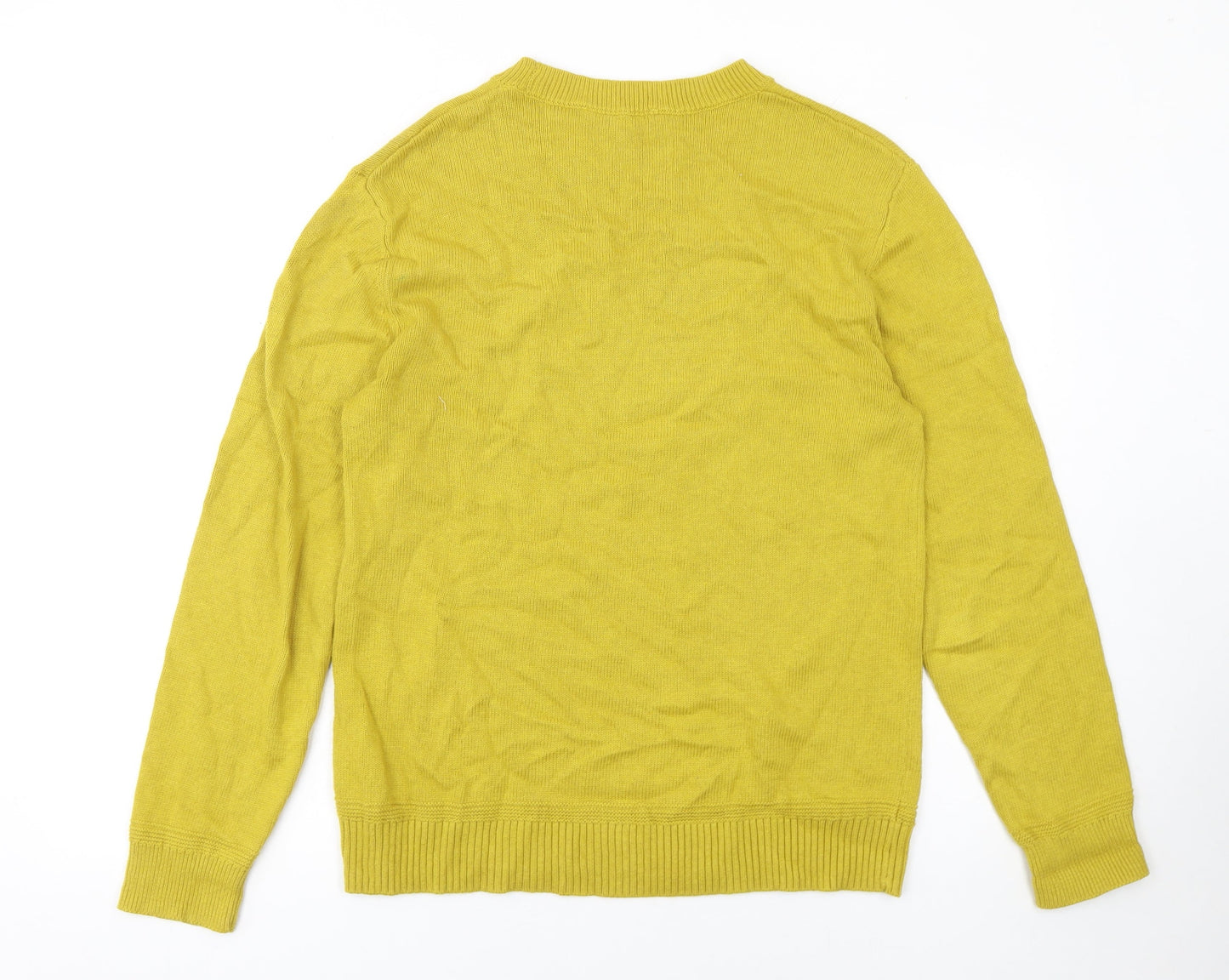 Seasalt Cornwall Men's Yellow Organic Cotton Crew Neck Jumper Size S