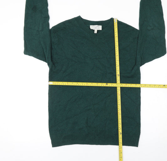 Seasalt Cornwall Men's Green Organic Cotton V-Neck Jumper Size S