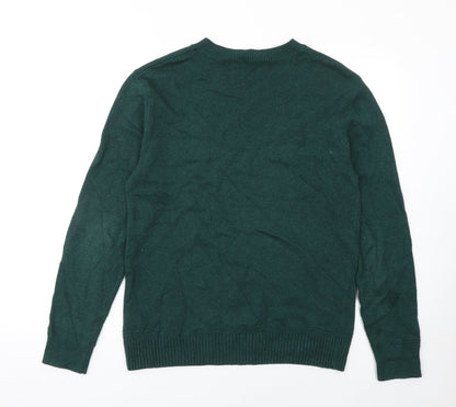 Seasalt Cornwall Men's Green Organic Cotton V-Neck Jumper Size S