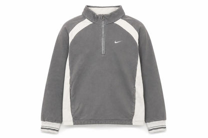 Front view of Nike boys’ grey 10-12 years 1/4 zip golf fleece sweatshirt