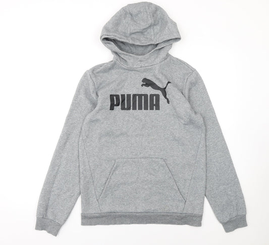 Boys UK Size 16-15-16 Years PUMA Grey Pullover Hoodie