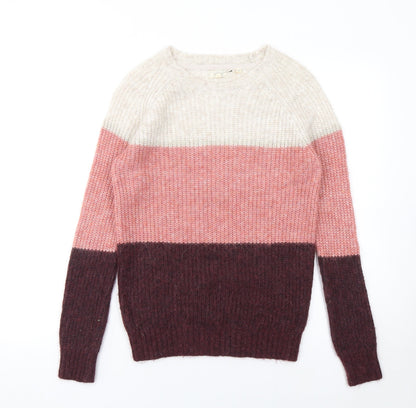 Fat Face Women's Multicoloured Wool Blend Chunky Knit Jumper Size 6