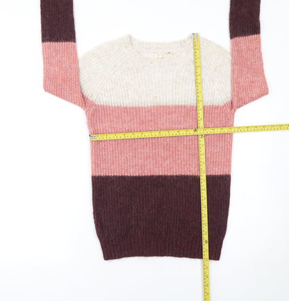 Fat Face Women's Multicoloured Wool Blend Chunky Knit Jumper Size 6