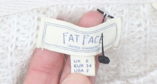 Fat Face Women's Multicoloured Wool Blend Chunky Knit Jumper Size 6