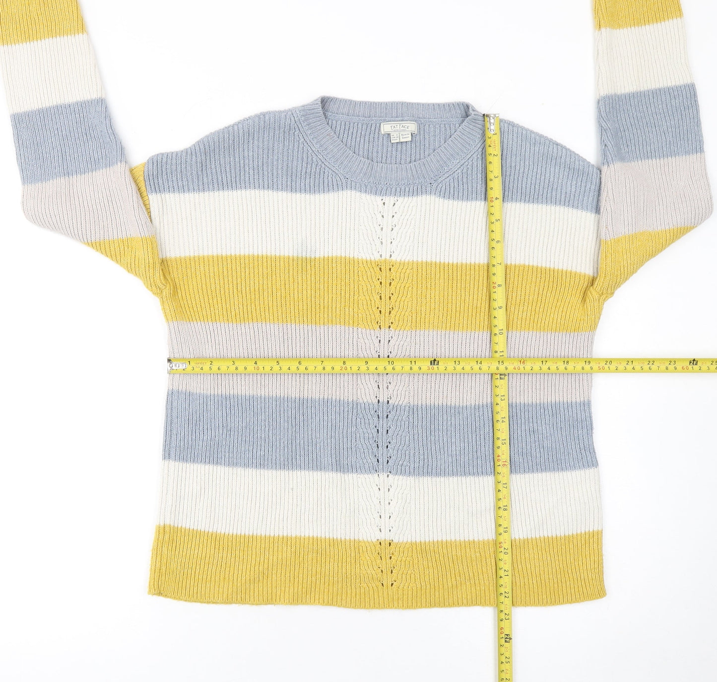 Fat Face Women's Multicoloured Striped Crew Neck Jumper Size 12