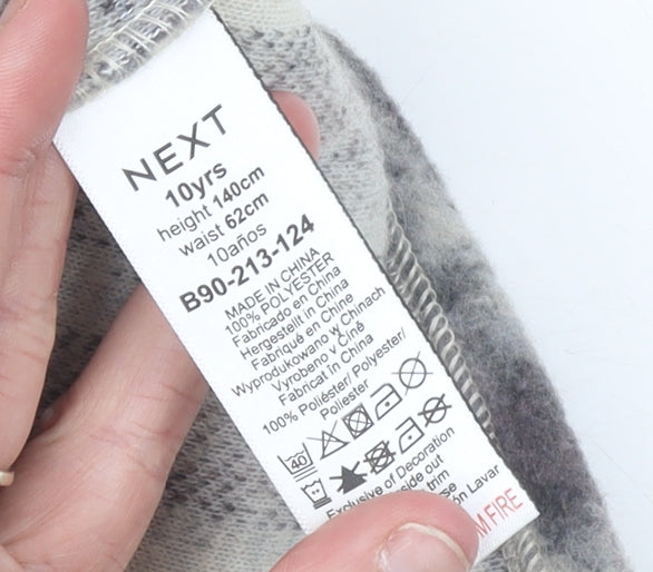 Next Girls Beige Checked Fringe Shirt Jacket 10 Years Polyester Autumn Winter