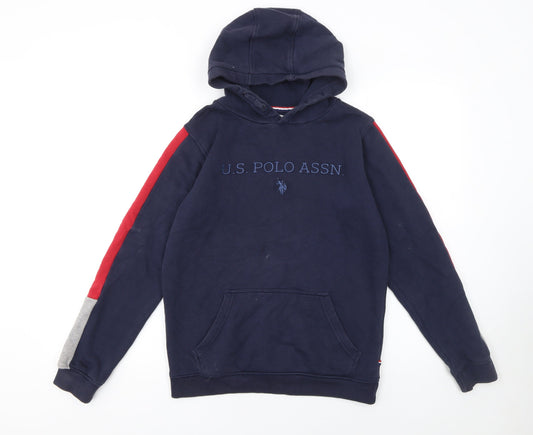 Boys UK Size 12-13 Years U.S. Polo Assn. Blue Pullover Hoodie